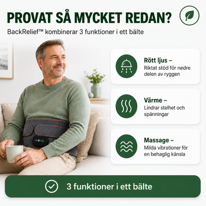 BackRelief™ – Mindre smärta. Mer rörlighet.