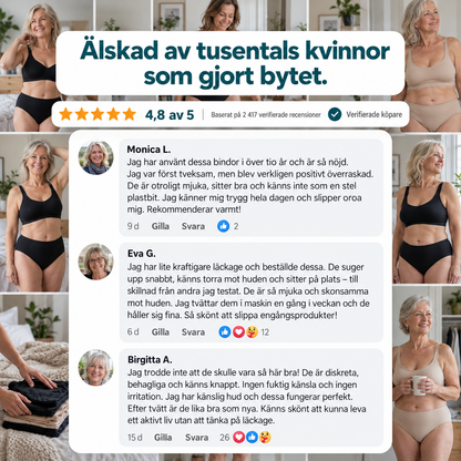 Läckagesäkra underkläder för urinläckage